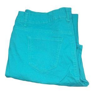 Bandolino Samantha Straight Leg Aqua Sz 12 Jeans Women